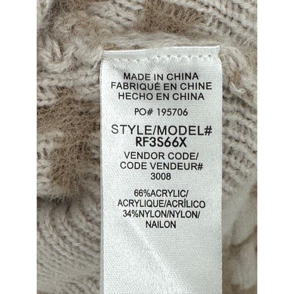 Splendid Tan Cream Floral Crew Neck Sweater Long Sleeve Crewneck Winter Casual S - Picture 5 of 7